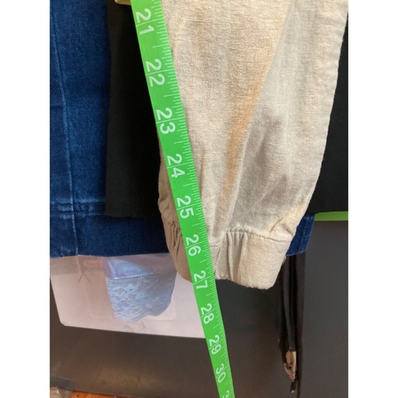 Love Tree Pants Womens Sz M Tan Khaki Linen Drawstring Cinched Jogger - Picture 9 of 11